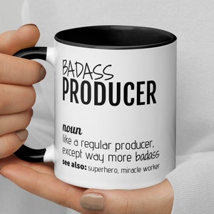 Badass Producer Definition Coffee Mug, Funny Producer Gift, Gift For Producer, Producer Thank You Promotion Secret Santa Leaving Gift