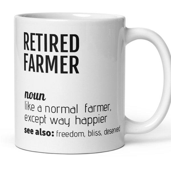 Retired Farmer Definition Coffee Mug Gift, Farmer Retiring, Farmer Gifts, Retirement Gift For Men Women Grandad, Farmer Retirement Gift