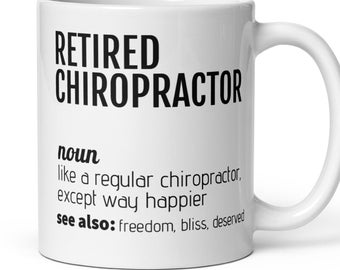 Retired Chiropractor Definition Coffee Mug, Chiropractor Gift, Funny Retirement Gift For Women Men Coworker, Chiropractor Retirement Gift