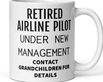Airline Retirement Gift, Retired Airline Coffee Mug, Gift For Airline Pilot, Retirement Gift For Women Men Granddad Dad Mom Grandma Grandpa