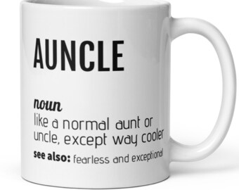 AUNCLE Gift, Gender Neutral Non Binary Aunt Uncle AUNCLE Definition Mug Gift, AUNCLE Birthday Christmas Gift, Gift From Niece Nephew