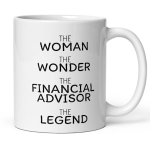 Woman Wonder Financial Advisor Coffee Mug, Financial Advisor Gift, Financial Advisor Thank You Promotion Birthday New Job Secret Santa Gift