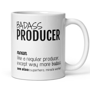 Funny Producer Gift, Badass Producer Definition Coffee Mug, Gift For Producer, Producer Thank You Promotion Birthday Christmas Leaving Gift