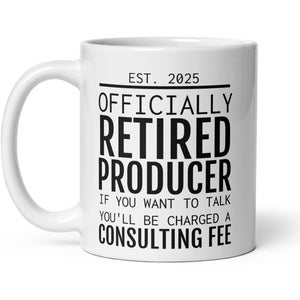 Personalized Producer Retirement Gift, Officially Retired Producer Coffee Mug, Funny Producer Gift, Gift For Retiring TV Film Music Producer