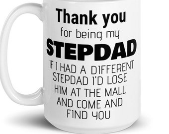 Stepdad Coffee Mug Gift, Stepdad Gift From Daughter Son, Bonus Dad, Stepdad Birthday Christmas Father's Day Gift, Funny Stepdad Gifts