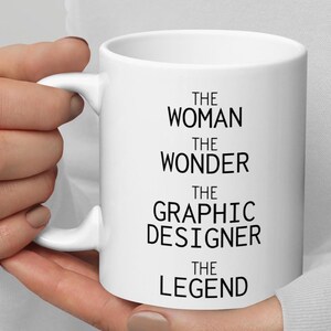 Graphic Designer Gift For Women, Woman Wonder Graphic Designer Mug, New Graphic Designer Thank You Graduation Promotion Secret Santa Gift