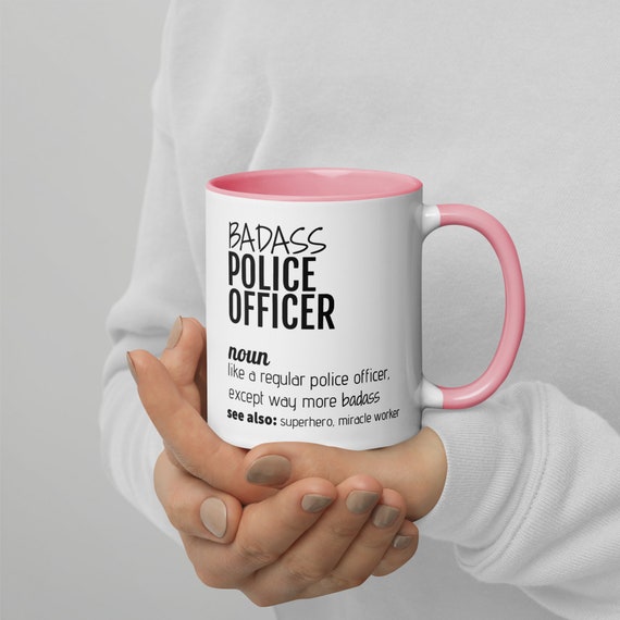 Designsify Gifts, Proud Police Officer Dad Of Awesome Son, 15oz Accent Coffee Mug Red Ceramic Tea-Cup With Handle - For Birthday Anniversary Christmas Mothers Day Fathers Day Party, To Men Women Him