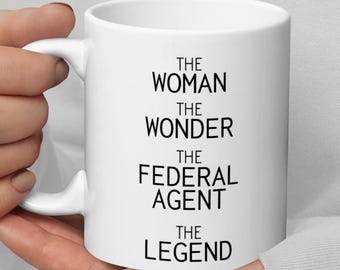 Woman Wonder Federal Agent Coffee Mug, Federal Agent Thank You New Job Promotion Birthday Secret Santa Gift, Federal Agent Gift For Women
