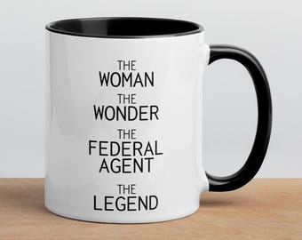 Federal Agent Gift For Women, Woman Wonder Federal Agent Coffee Mug, Federal Agent Thank You New Job Promotion Birthday Secret Santa Gift