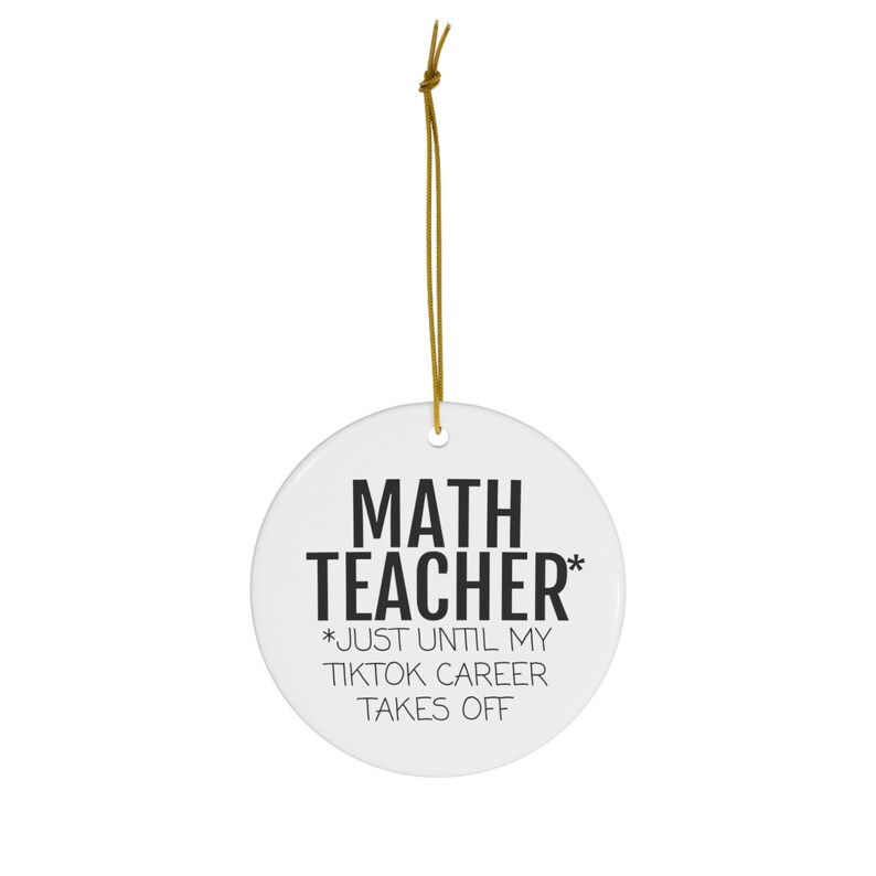 Math Teacher Tiktok Ceramic Christmas Ornament, Math Teacher Keepsake ...