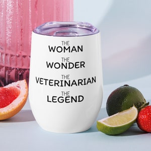Cadeau vétérinaire pour femme, gobelet à vin vétérinaire, cadeau vétérinaire drôle, cadeau de gobelet d'anniversaire pour l'obtention du diplôme de remerciement vétérinaire pour femme