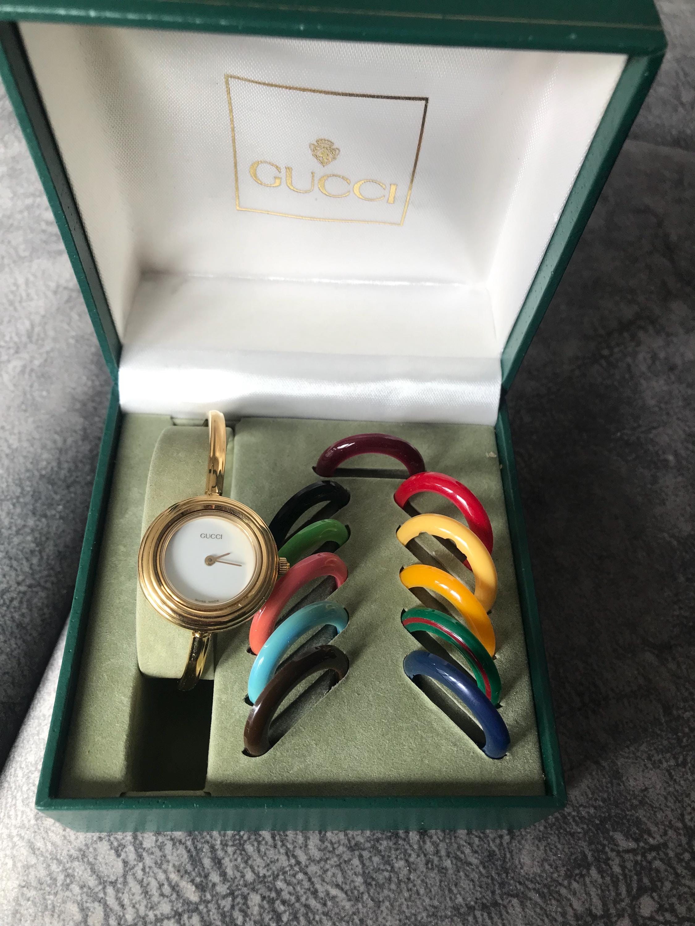 Vintage Gucci Watch With Interchangeable Bezel - Etsy Vintage Gucci Watch With Interchangeable Bezel - Etsy