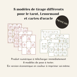 French PDF 8 layout patterns for Tarot Oracle Cards Lenormand Kipper...