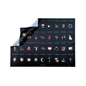 Tovaglia grande Lenormand per carte Lenormand di grandi dimensioni, tovaglietta da tavolo Grand Tableau Houses da 9x4 pollici