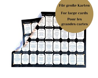 Lenormand Grand Tableau Houses Cloth, Spread Mat for Large Cards 76x57 cm, Learning Aid, Grand Tableau Spread 9x4,German English French