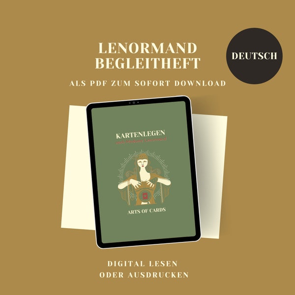 Deutsch - PDF Begleitheft für Lenormand Lernkarten und Häusertafeln Sofort Download