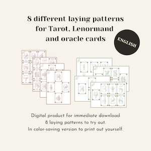 English PDF 8 patterns for tarot oracle cards Lenormand Kipper...