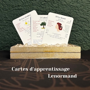 Lenormand Cartes d'apprentissage avec des significations simples Apprendre à tirer les cartes Cartes d'oracle avec des mots français Mots
