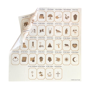 Lenormand Grand Tableau pochoir de pose tissu 4 x 8 blanc or support pour la grande table