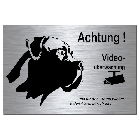Videoüberwachung Schild ‚Vorsicht Hund‘ – Warnschild Für Haus, Garten Oder Grundstück Zur Abschreckung