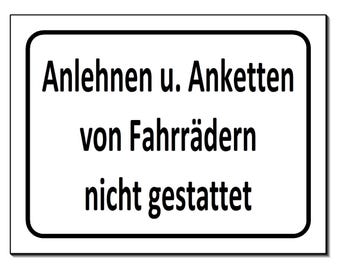 2 Aufkleber „Fahrrad Abstellen Verboten“ – Selbstklebend, Wetterfest, 13 X 9 Cm (Made In Germany)