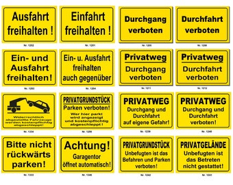 Hinweisschilder-Parkplatz-Einfahrt-Garage etc.-Schild-Aluminium Dibond-Schild-297 x 210 x 3 mm-Warnschild-Hinweisschild-HT*1201-1256