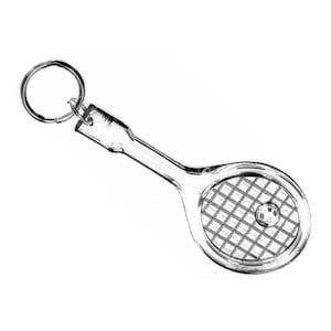 Tennisschläger aus poliertem Plexiglas-Schlüsselanhänger-140 x 80 x 8 mm-TOP-PREIS-Design-Keyholder-Schlüssel-Keyrings-HT*802-1