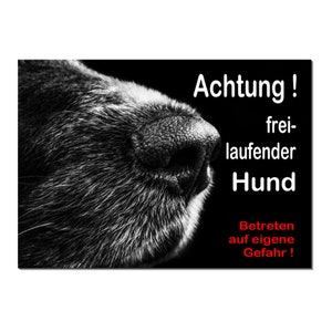 Hond muilkorf-vrijlopende hond --aluminium dibond shield-297 x 210 x 3 mm--waarschuwingsschild-hondenschild-ht*1451-113
