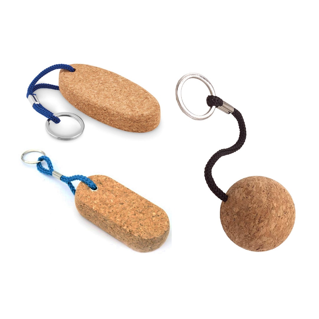 Cork Keychain Floatable Keyholder Keyrings Ht*802-77-78-oval - Etsy