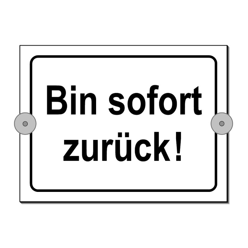 Bin gleich wieder da schild Etsy.de