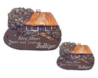 Ceramic sign house with trees-name plate sign- 170 x 110 cm- Also with bell contact- Incl. complete labeling-HT*6919