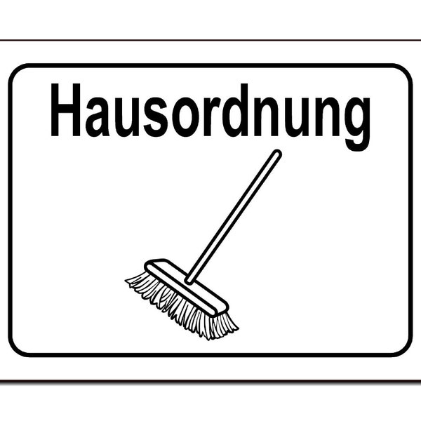 Hausordnung-Aluminium Dibond-Schild--200 x 150 x 3 mm-Warnschild-Hinweisschild-HT*1301