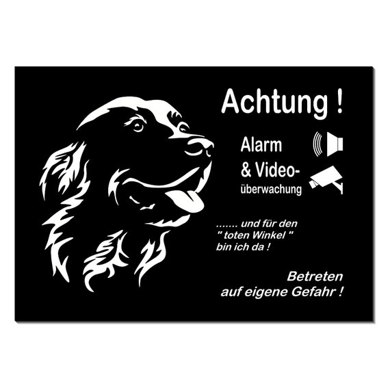 Videoüberwachung Schild ‚Vorsicht Hund‘ – Warnschild Für Haus, Garten Oder Grundstück Zur Abschreckung