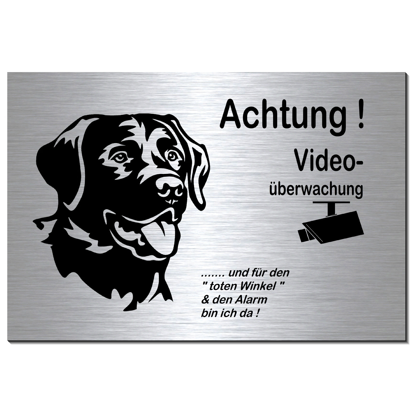 Warntafel 'Hier Wache Ich!' Mit Labrador-Motiv – Wetterfeste Kunststofftafel Für Garten & Grundstück