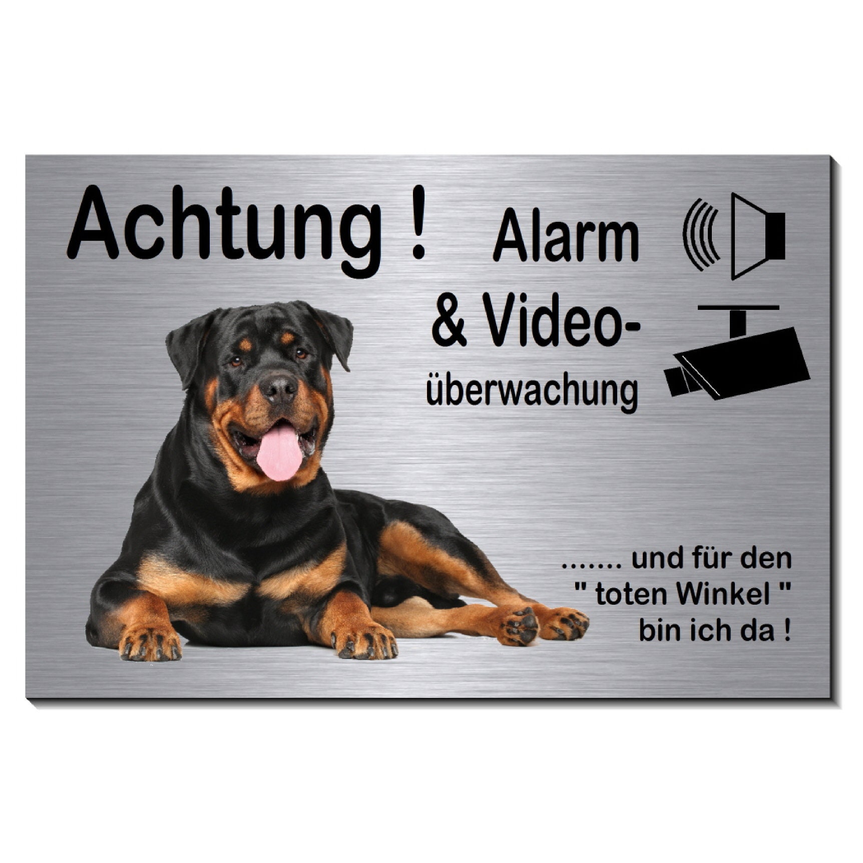 Videoüberwachung Schild ‚Vorsicht Hund‘ – Warnschild Für Haus, Garten Oder Grundstück Zur Abschreckung