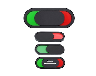 Frei-Belegt-Besetzt mit ABS-Kunststoffschieber rot/grün-Schild-Selbstklebend-100 x 40 mm-Hinweisschild-HT*Oval-Schieber