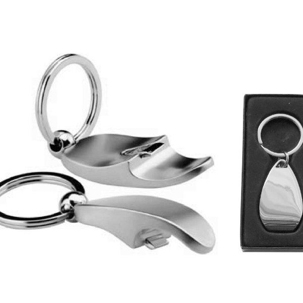 Flaschenöffner-Schlüsselanhänger-In Geschenkverpackung-Metall Chrom silber-Keyholder-Schlüssel-Keyrings-HT*620