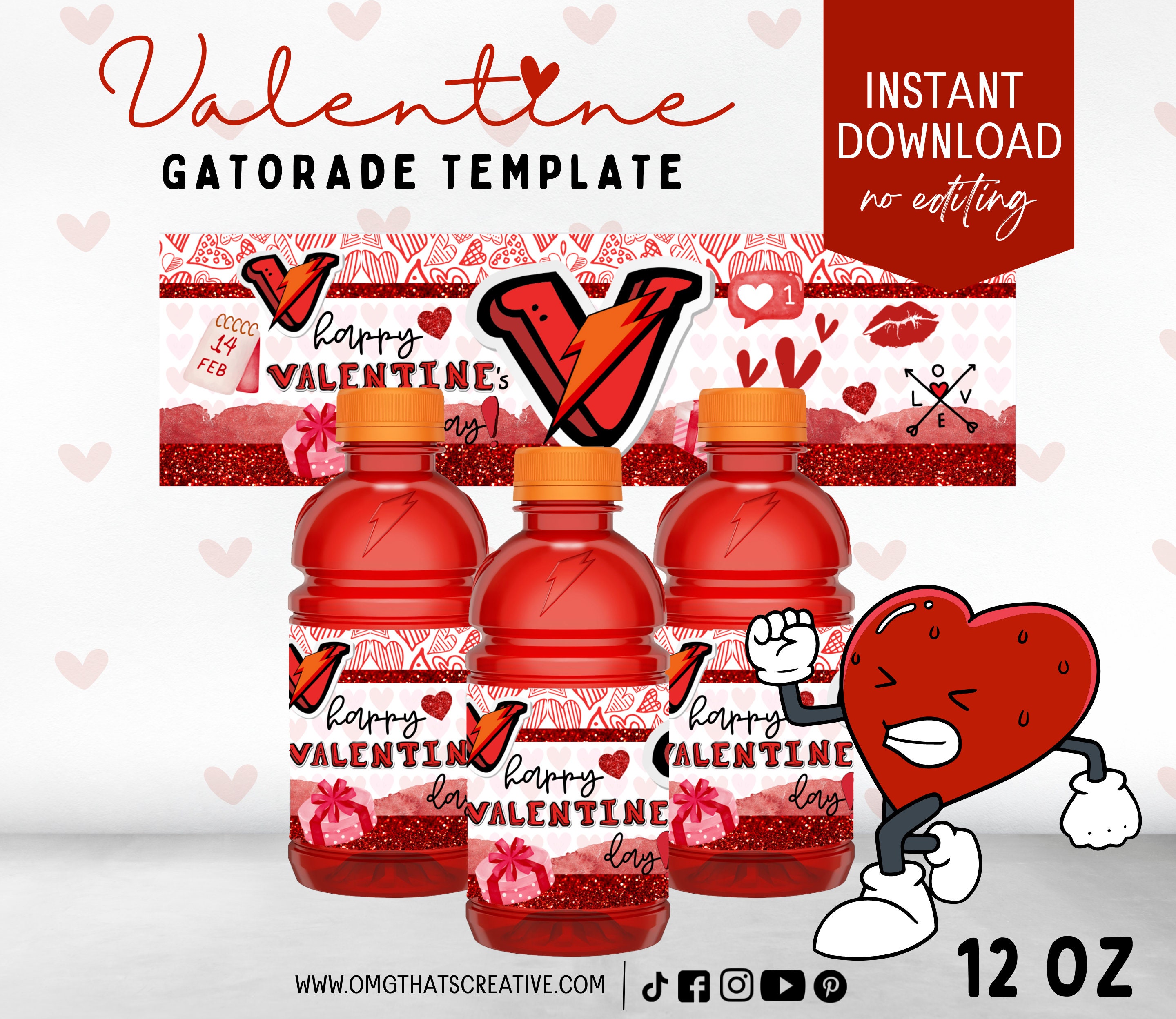 Valentine Gatorade Valentine's Day Treats Favors For, 56% OFF