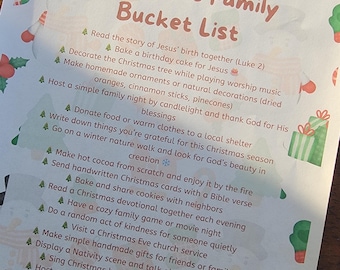 Seizoensgebonden bucketlistbundel | 10 afdrukbare pdf's | Herfst, kerst, winter, lente | Faith & Homestead + Family-sets | Bonuskerstafdruk