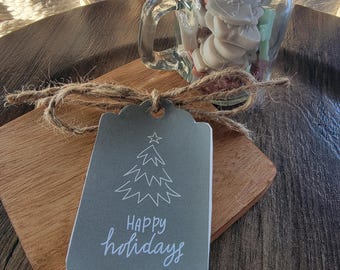 Afdrukbare kerstcadeaukaartjes | Neutrale vakantietags | Minimalistische kerstkaartjes | 18 cadeaukaartjes voor de feestdagen | Grain & Grace-afdrukbare items