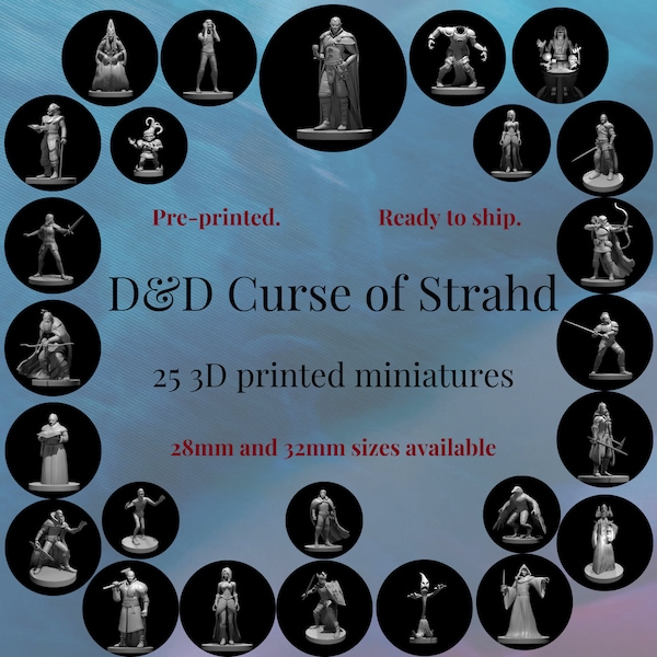 Impressions D&D D&D 3D 8K. Coffret 25 miniatures La malédiction de Strahd