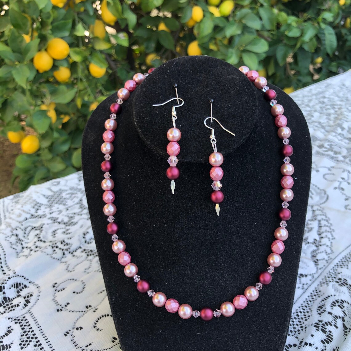 Pink Multi Bead Necklace main image 1