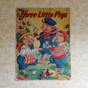 Vintage 1941 “The Three Little Pigs” Children&#39;s Book Merrill Publishing Co # 3434