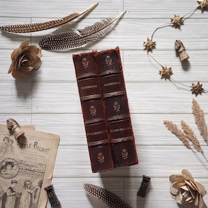 Antique Dictionary Set: Dictionnaire Italien Francais and Dizionario Francese Italiano Beautiful Rare Leatherbound Set