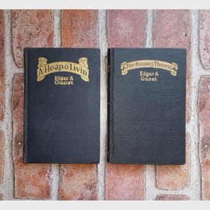 Antique Book Set: First Edition Books Edgar A Guest Poetry Art Deco HC Passing Throng Heap o Livin
