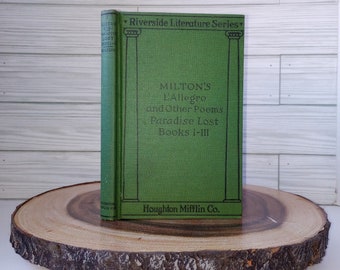 L'Allegro & Other Poems, Paradise Lost Books I-III [John Milton, 1914]  | Cape Cod Antique Book Library, Vintage Literature Display