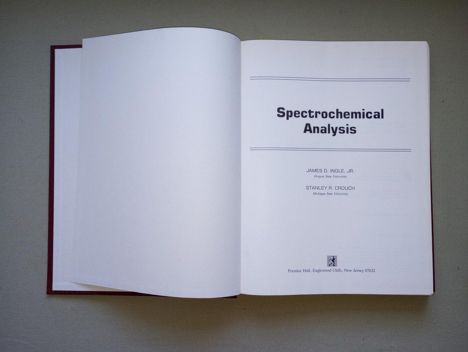 James R. Crouch Vintage Book: Spectrochemical Analysis Stanley R Crouch James D Ingle ...