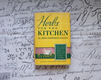 Livro de receitas vintage Ervas para a cozinha Irma Goodrich Mazza 1951 HCDJ #2