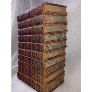 Antique Miniature Book Set Works of Lord Byron in Original French | Rare 1821 Complete Set Bound in Fine Leather Bindings | 2 Centuries Old!