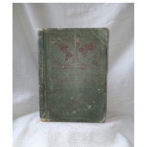 Antique Book: The World And People Views In Africa 1897 Shabby Chic Antique School Book Hardcover